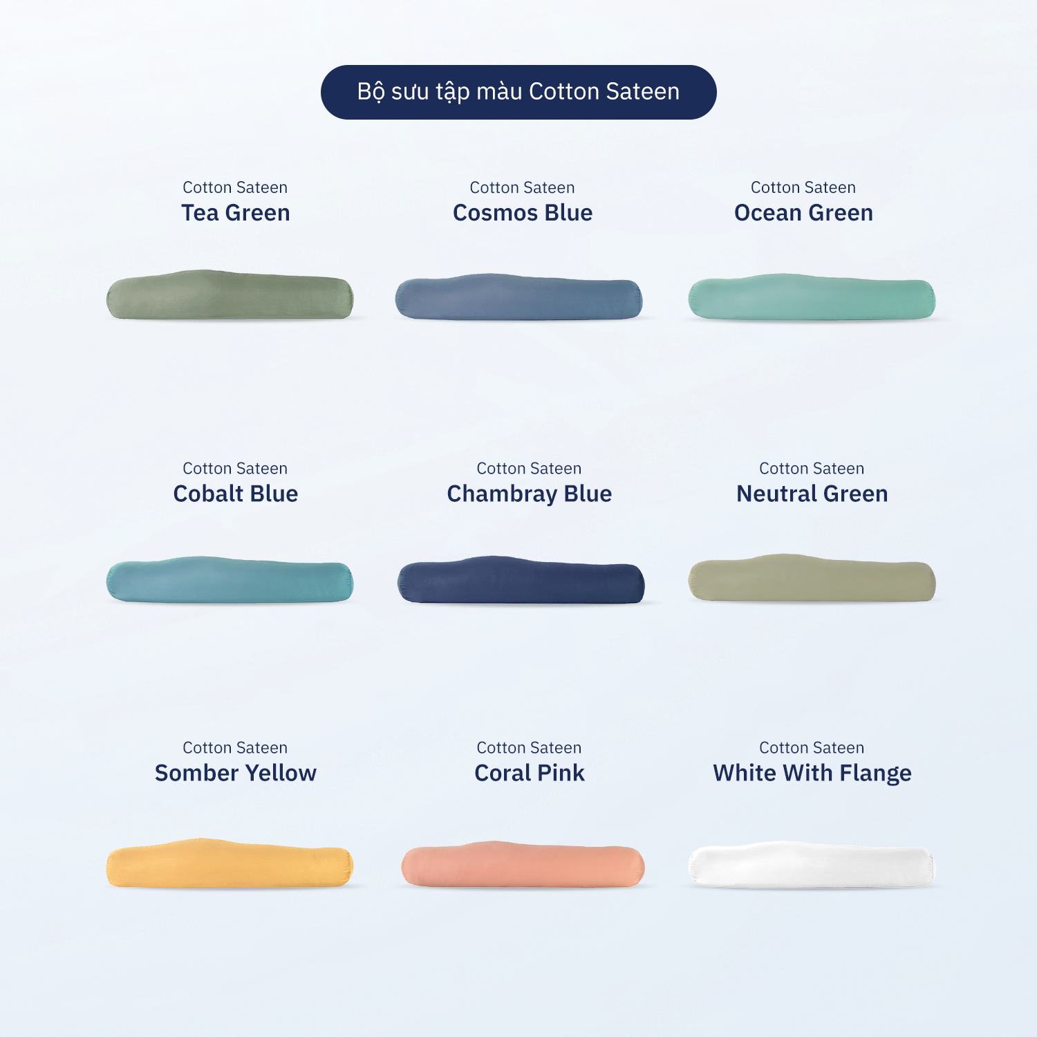 Vỏ Gối Ôm Cotton Sateen