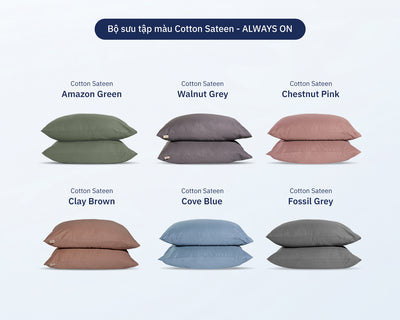 Bộ Vỏ Gối Cotton Sateen