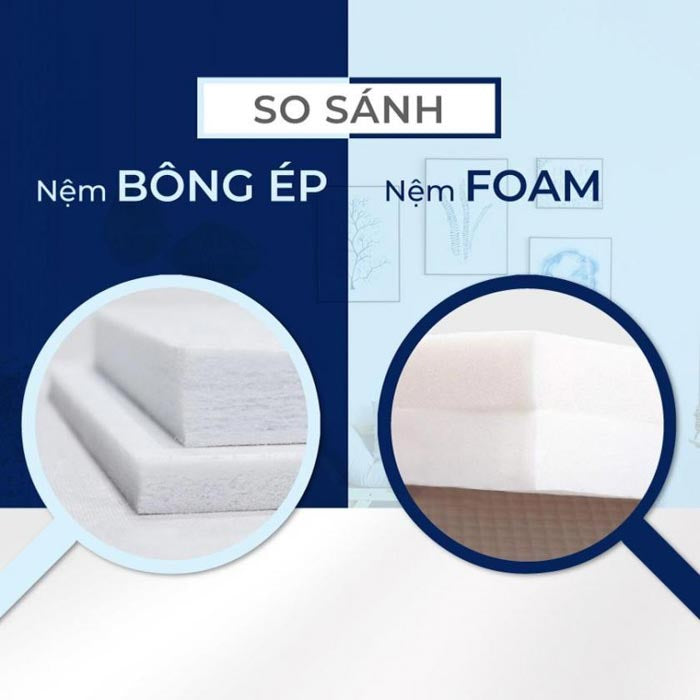 So sánh nệm foam và nệm bông ép, review chi tiết