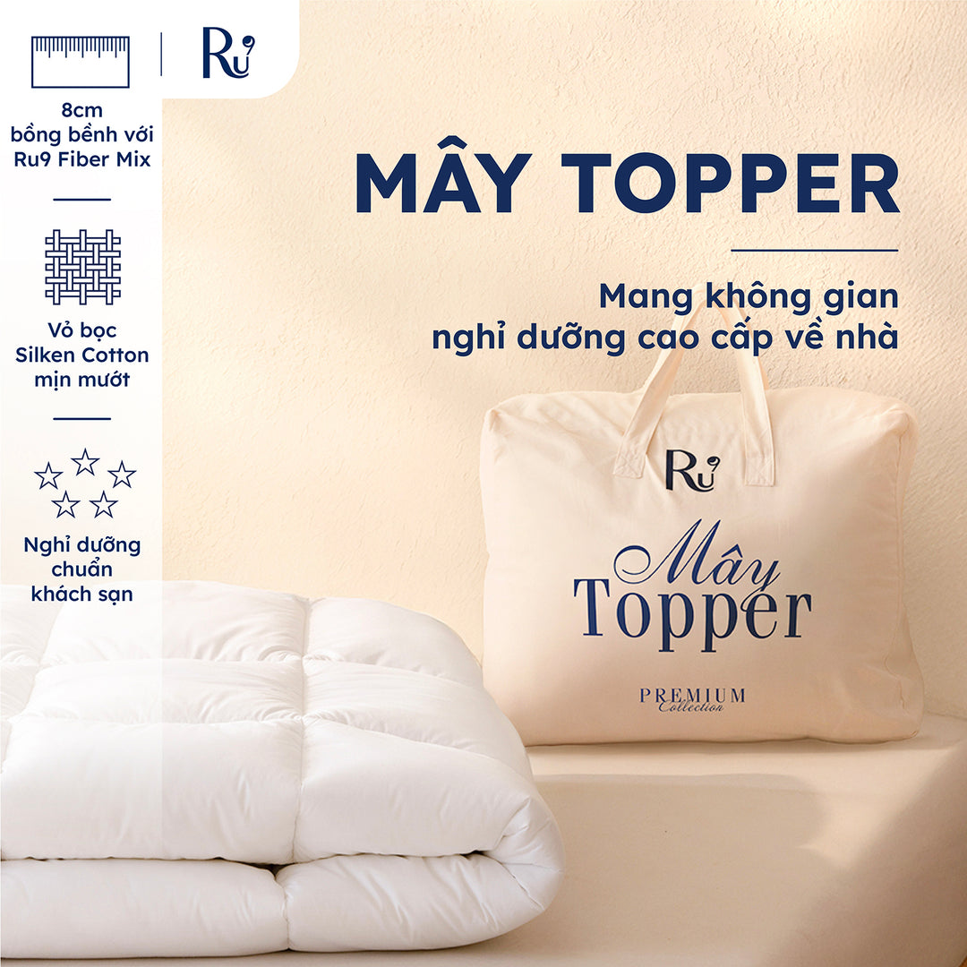 Combo Hybrid + Topper Mây + 2 Gối Mây