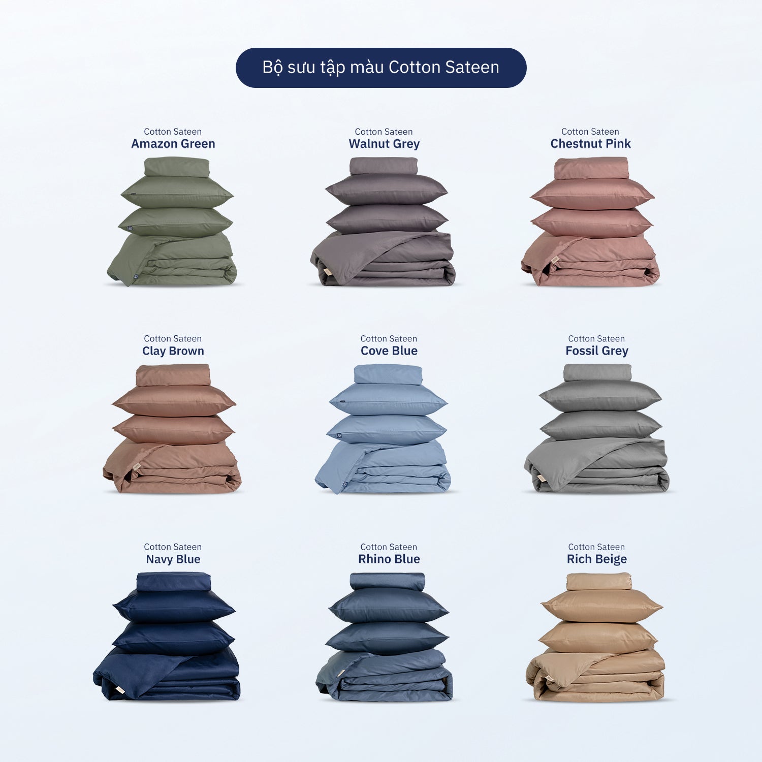 Bộ Ga Giường Cotton Sateen