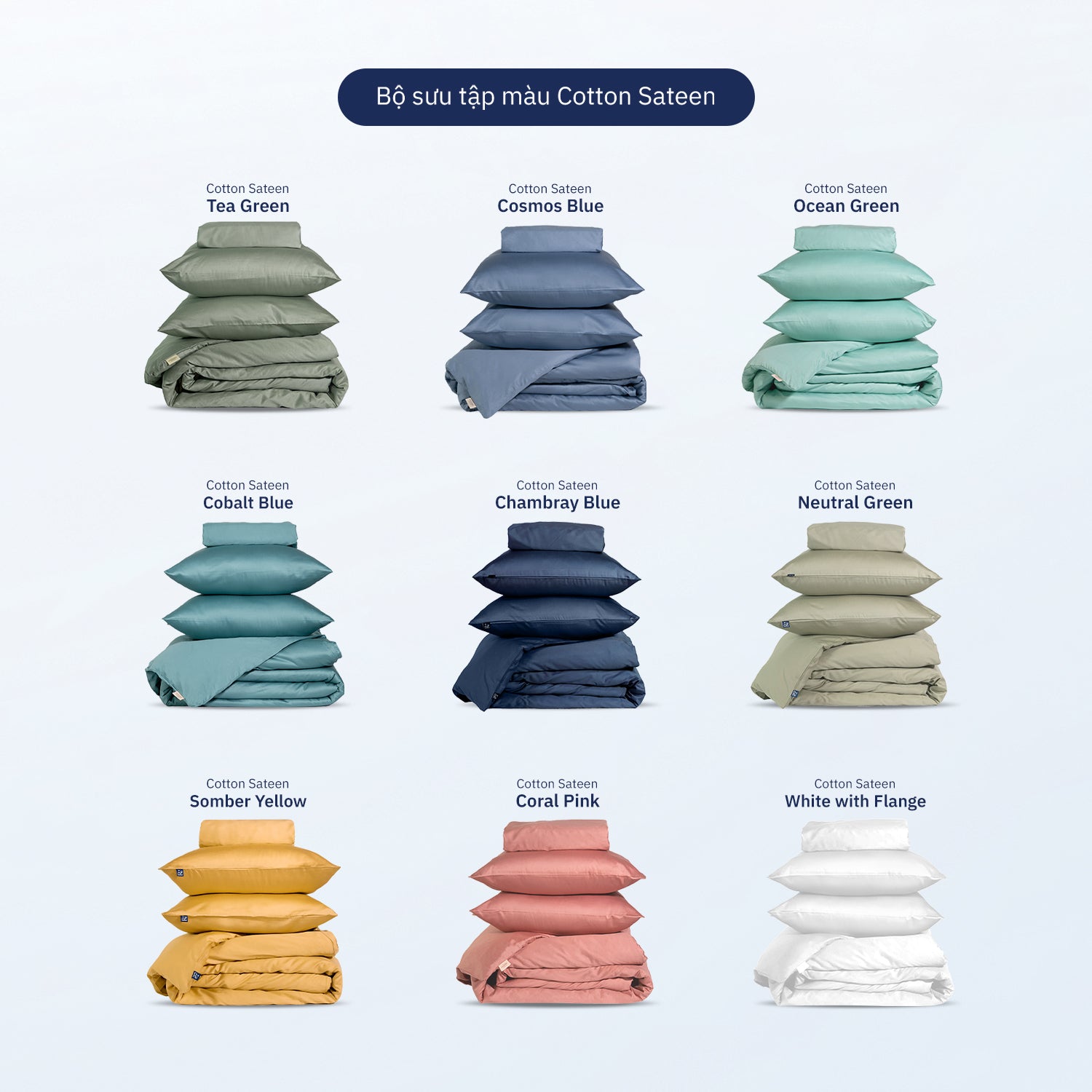 Bộ Ga Giường Cotton Sateen
