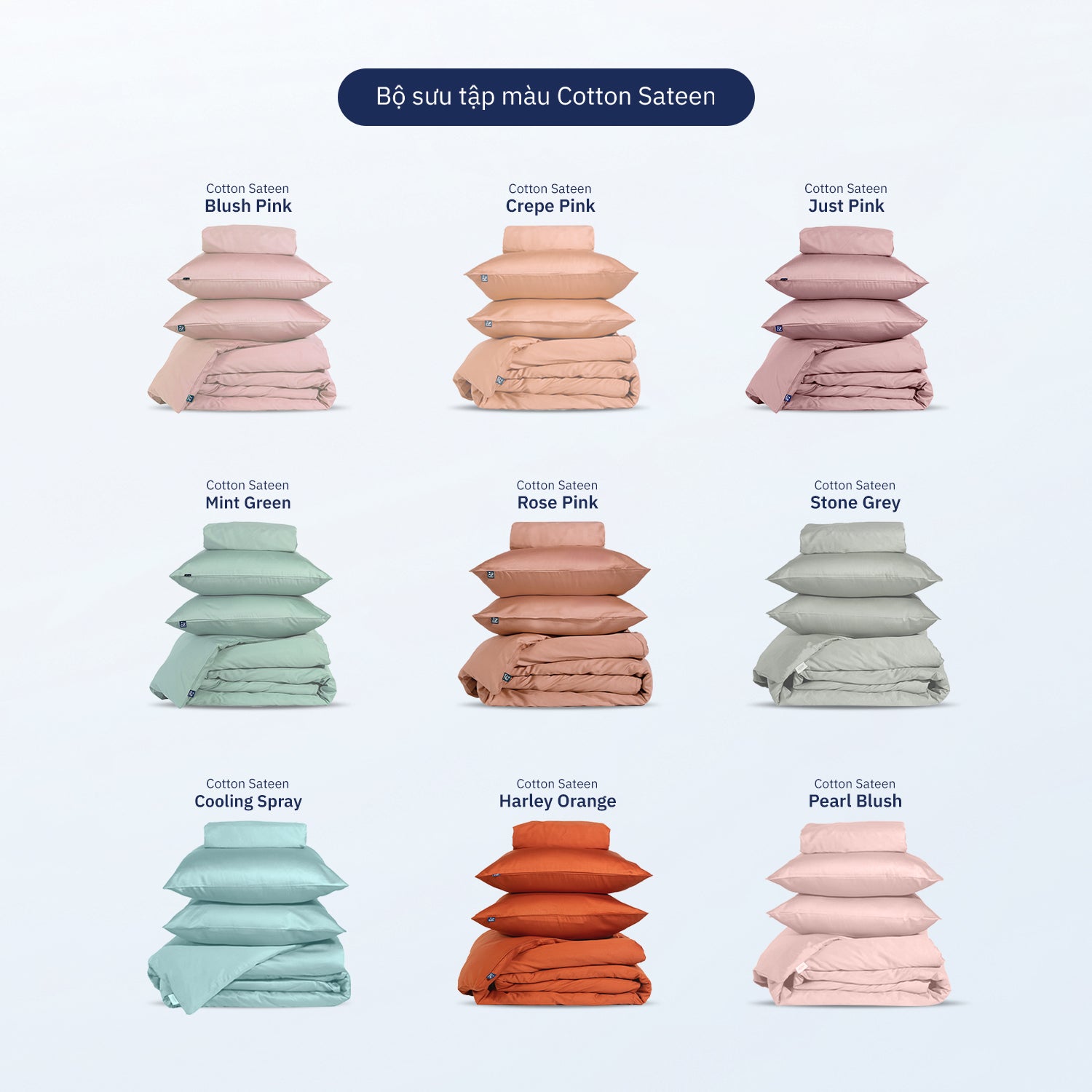 Bộ Ga Giường Cotton Sateen