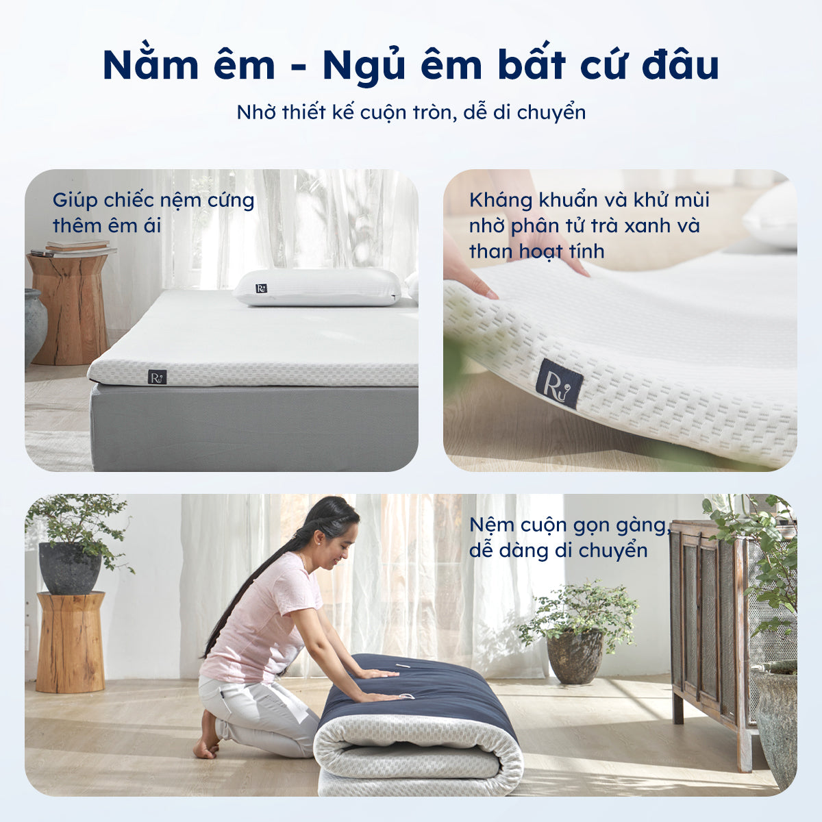 Nệm Cuộn Topper Flow