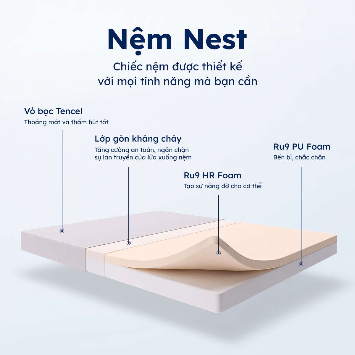 Ôm trọn lưng, không lún