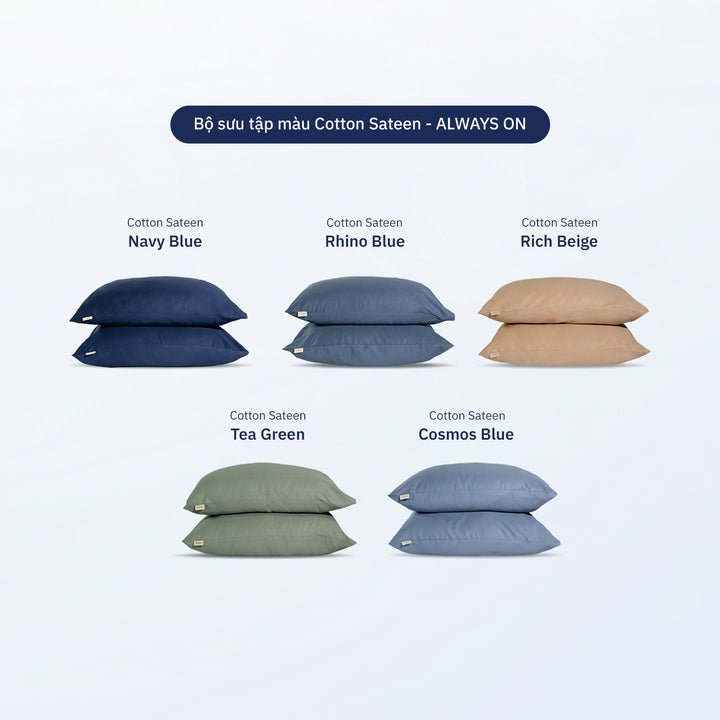 Bộ Vỏ Gối Cotton Sateen