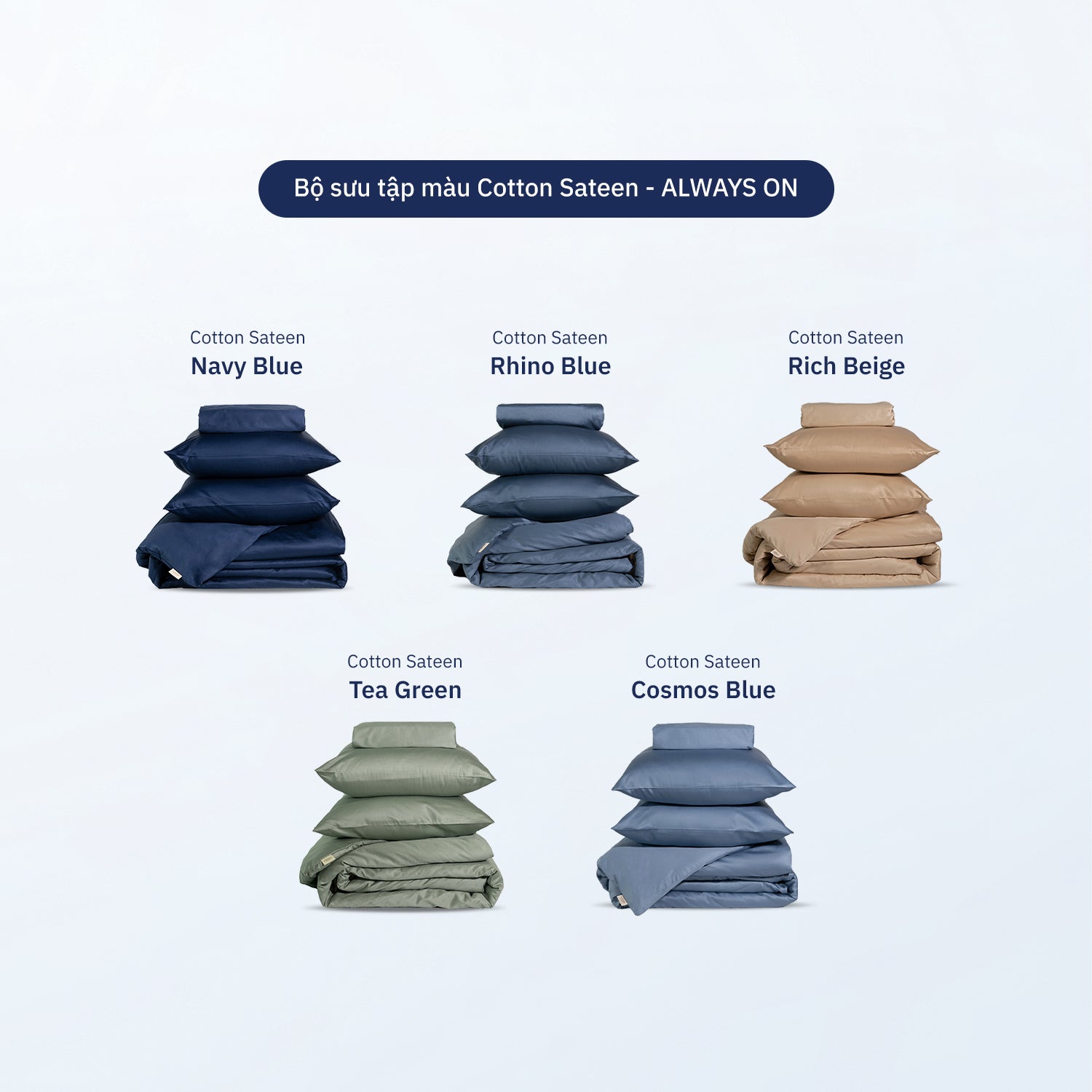 Bộ Ga Giường Cotton Sateen