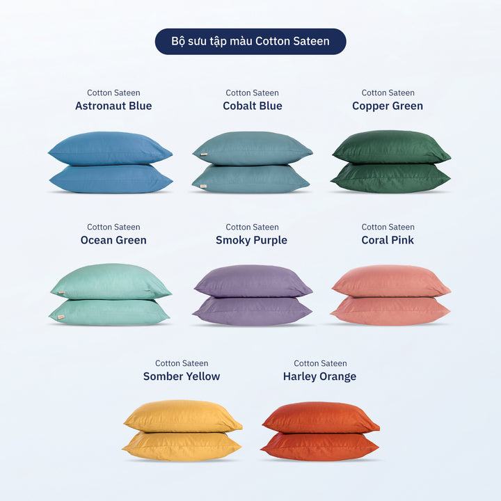 Bộ Vỏ Gối Cotton Sateen