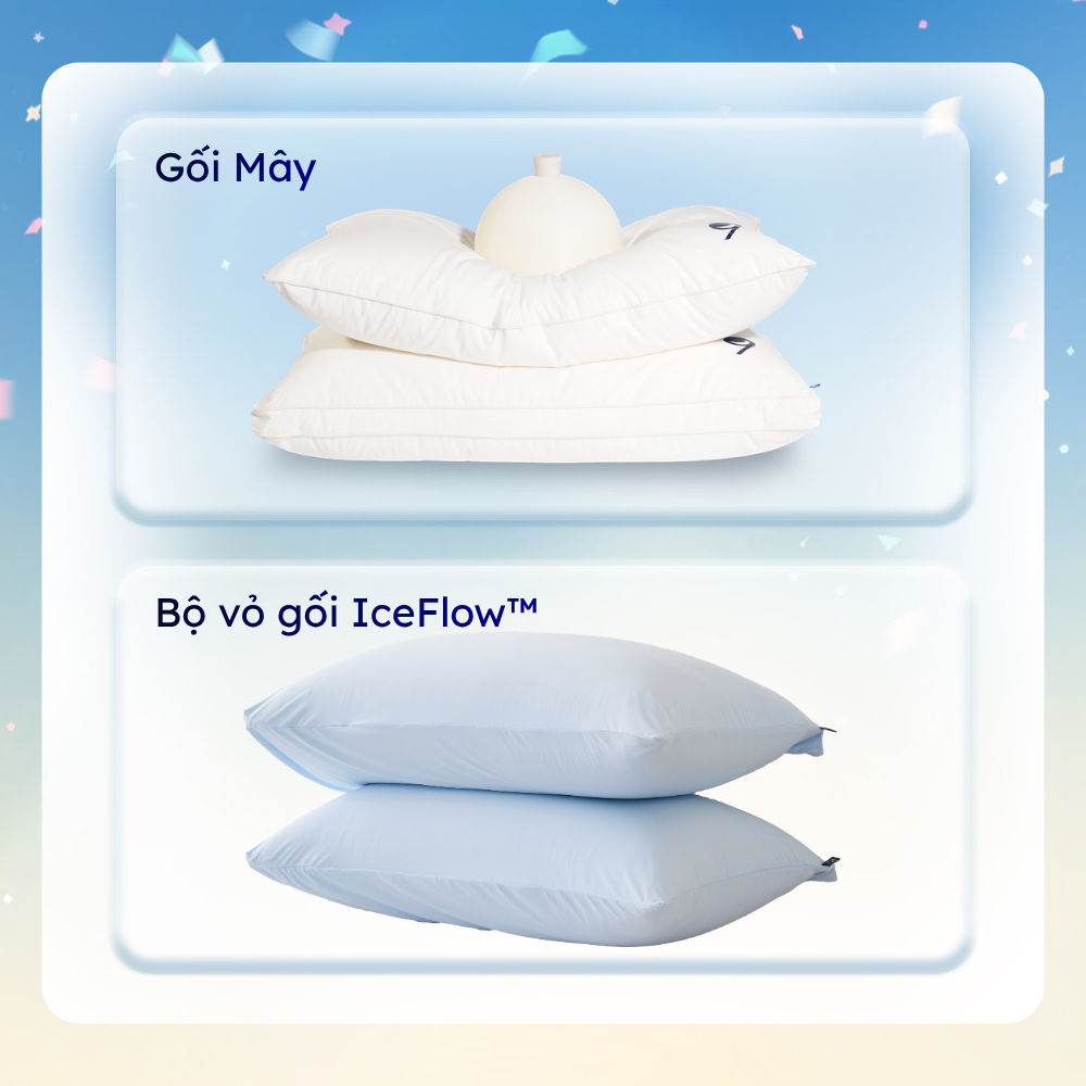 Combo 2 Gối Mây + Bộ Vỏ Gối IceFlow™