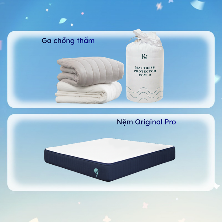 Combo Nệm Original Pro + Ga Chống Thấm