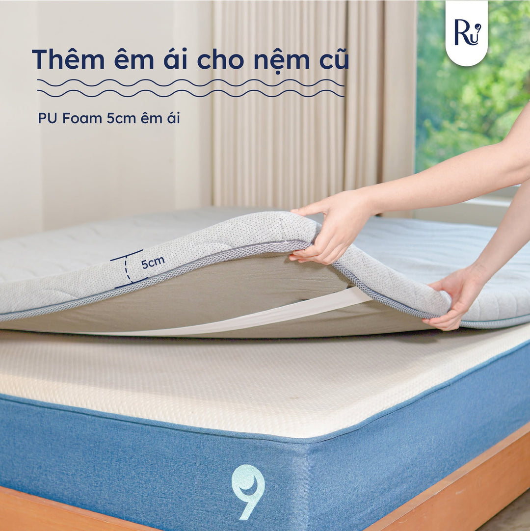 Combo Topper Mate + Vỏ Ga Tencel