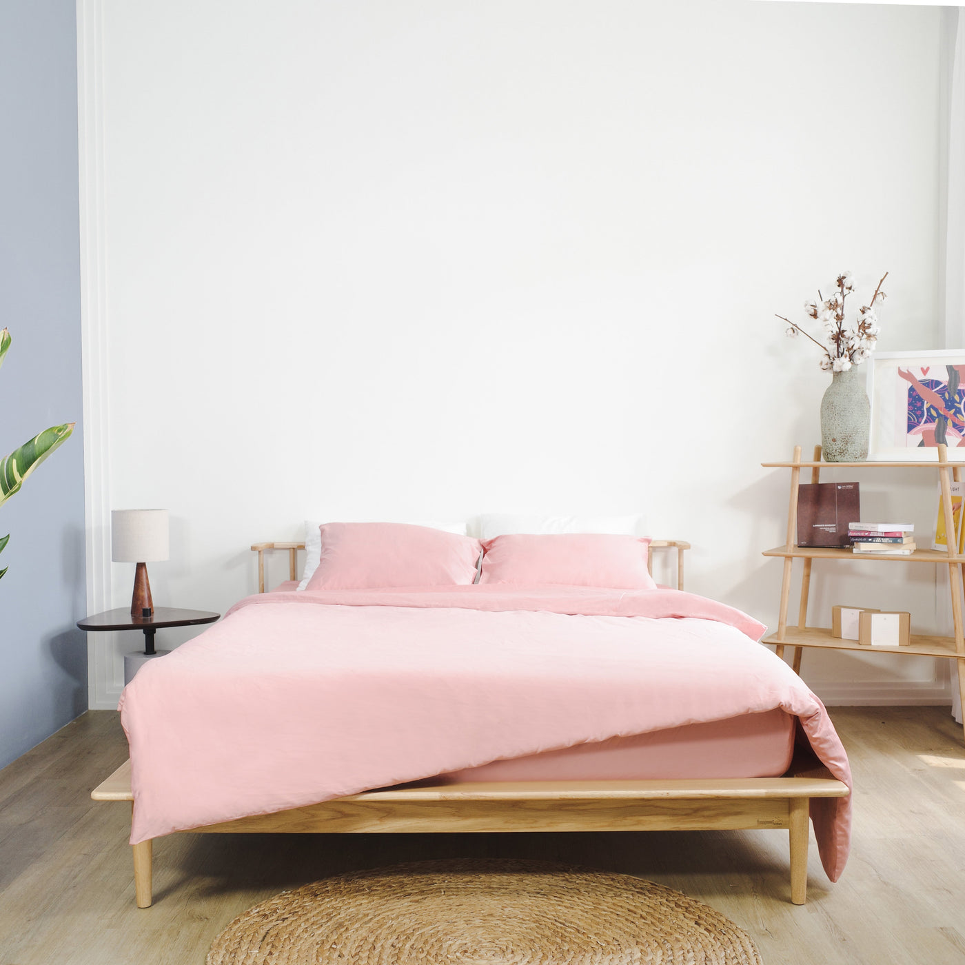 Ru9 Cotton Sateen 300TC Bedding Set (Coral Pink P42)