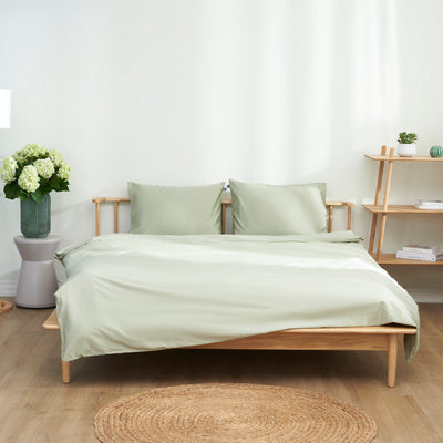 Ru9 Cotton Sateen Bedding Set (Neutral Green)